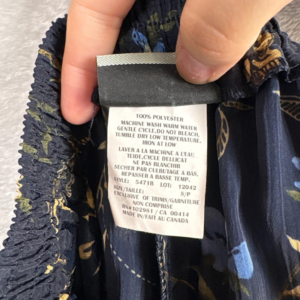 Penmans Skirt Floral Pleated Midi Small Navy Blue Dark Academia Romantic Y2K - Picture 5 of 5